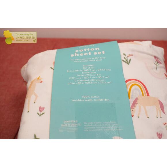 Pillowfort Full Unicorn Cotton Kids' Sheet Set* - Picture 8 of 9